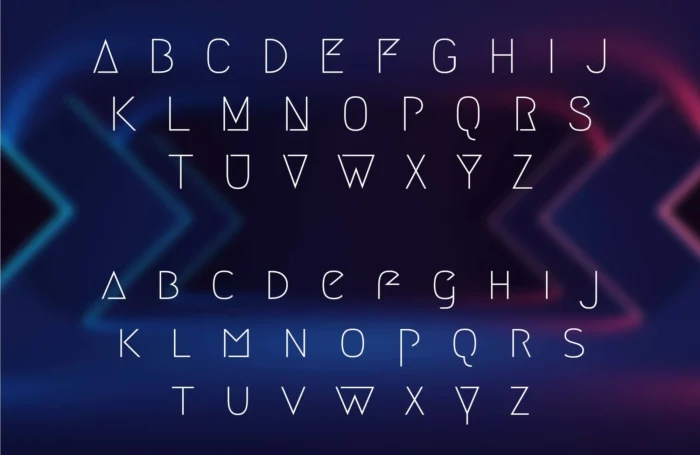 Megrim Modern Futuristic Font characters