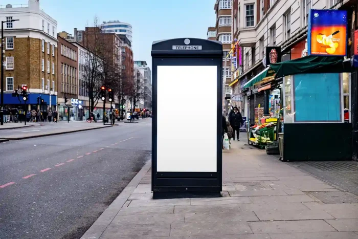 Poster on Public Phone Mockup PSD
