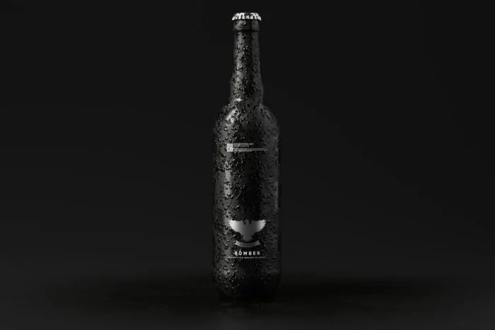 Realistic Bomber Style Beer Bottle Mockups