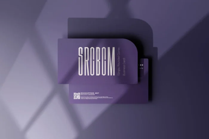 Rounded Corner Business Card Mockup with soft shadow