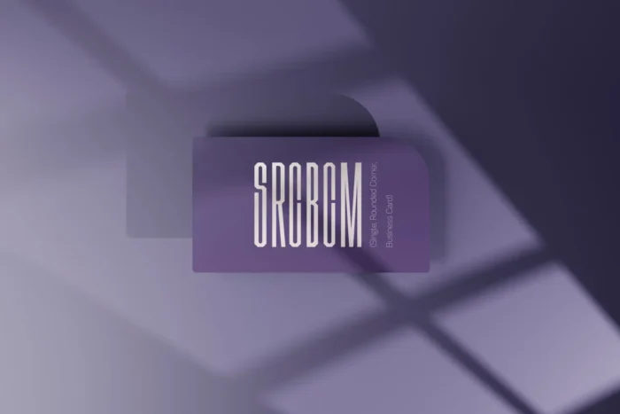 Rounded Corner Business Card Mockup with soft shadow