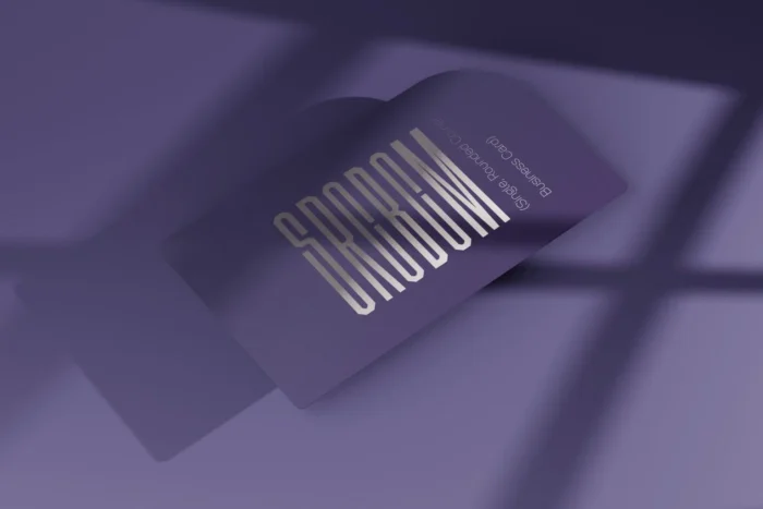 Rounded Corner Business Card Mockup with soft shadow