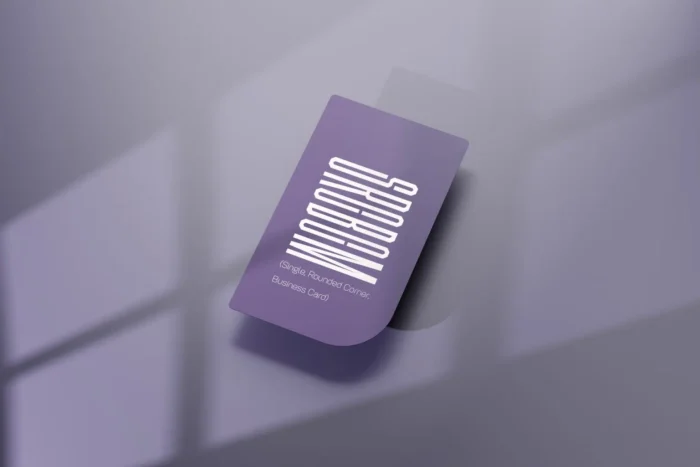 Rounded Corner Business Card Mockup with soft shadow