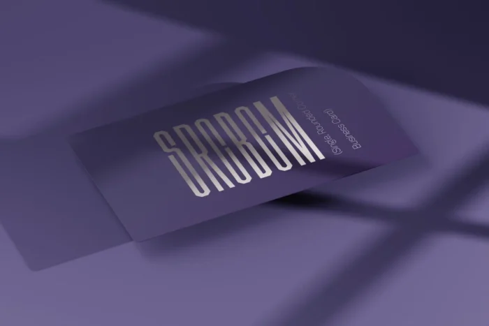 Rounded Corner Business Card Mockup with soft shadow