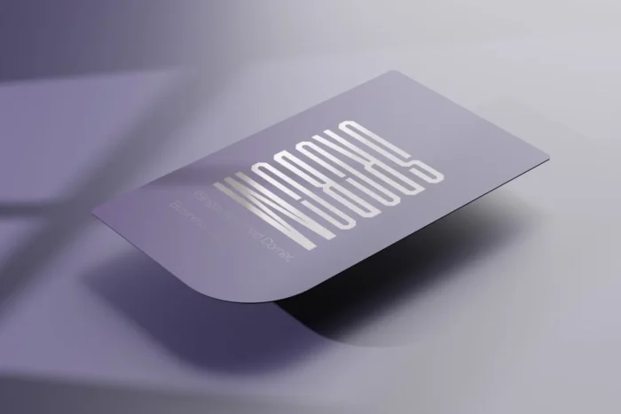 Rounded Corner Business Card Mockup with soft shadow
