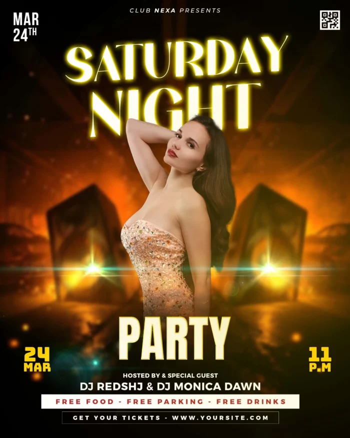 Free Energetic Club Party Night Flyer Template