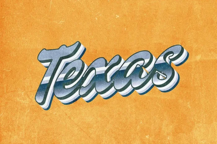 Texas Vintage Text Effect PSD