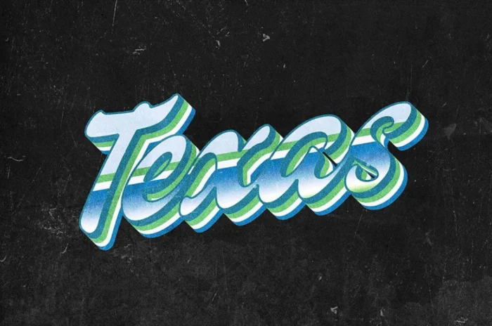 Texas Vintage Text Effect PSDY