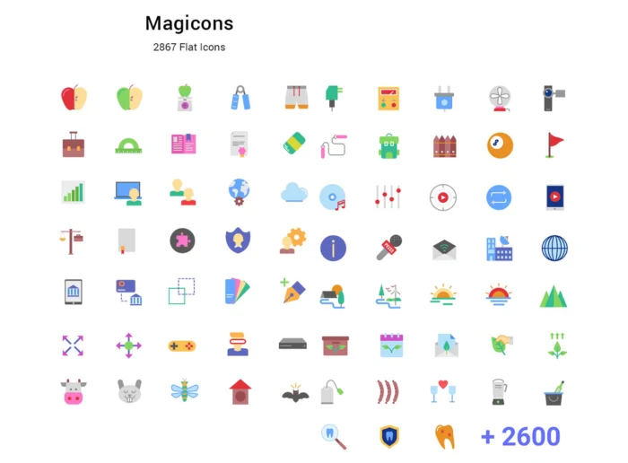 Ultimate 2867 Flat Icons Collection