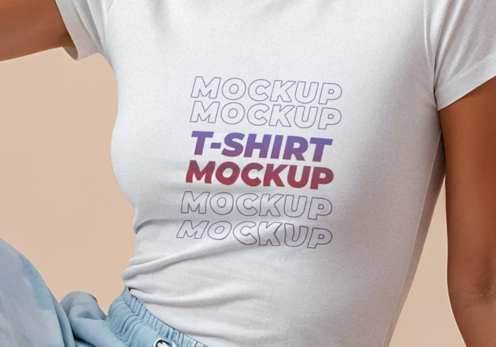 Free Round-Neck T-Shirt Mockup PSD
