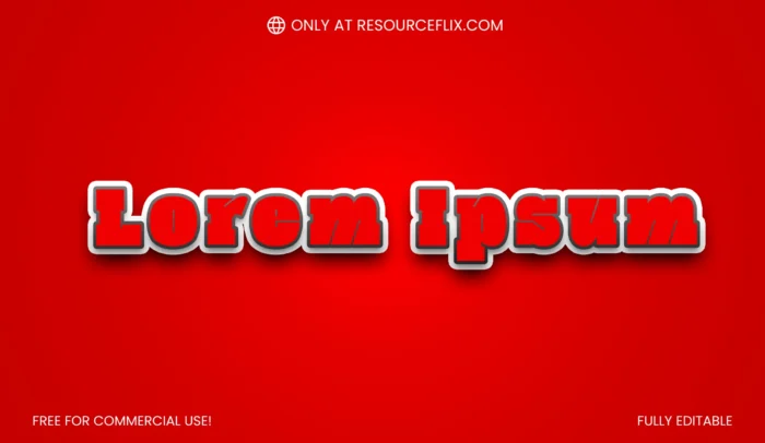 Comic 3D bold red Comic 3D Text Effect with white outline