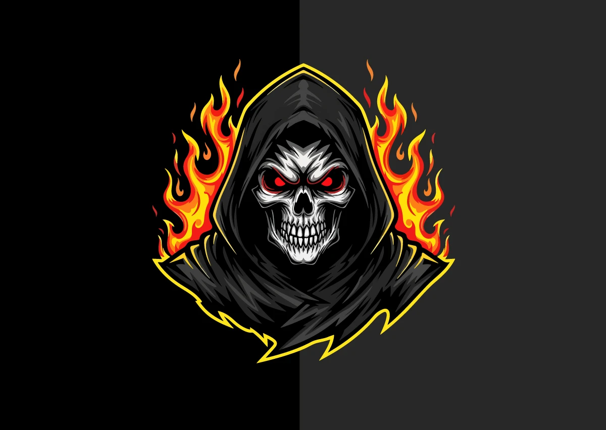 Free Grim Reaper Skull Logo – Editable AI and EPS Files