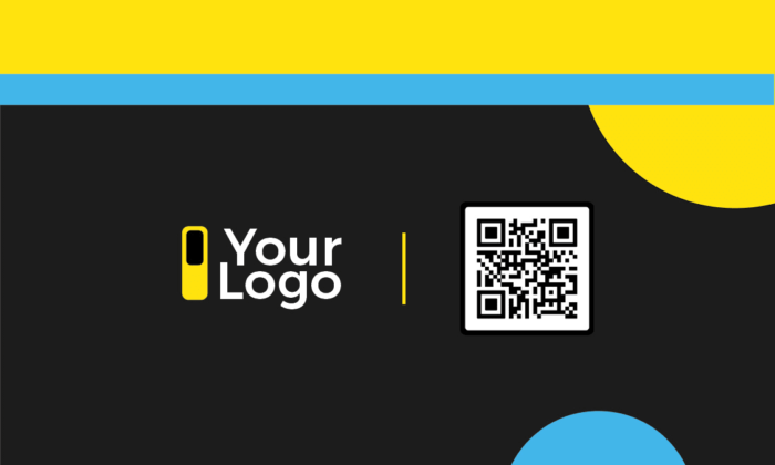 Editable Photoshop business card mockup with modern playful layout