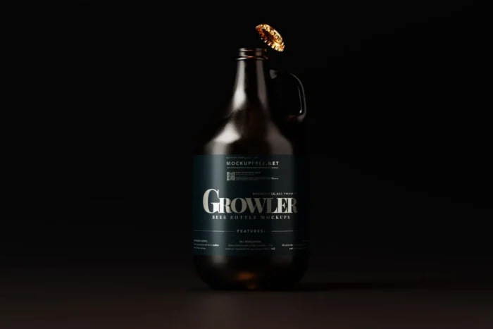 Free Growler Beer Bottle Mockup Set