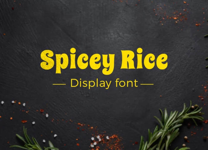 Spicy Rice playful bold display font with cute and festive letterforms