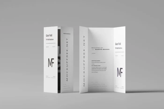 8 Gate Fold Brochure Mockup set