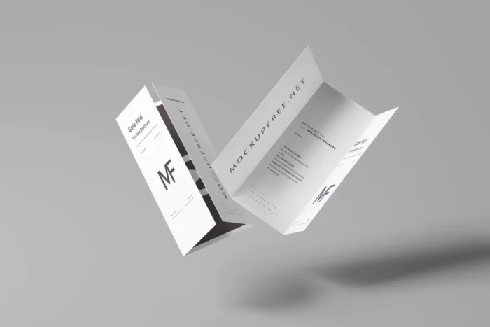 Free 8 Gate Fold Brochure Mockup set PSD