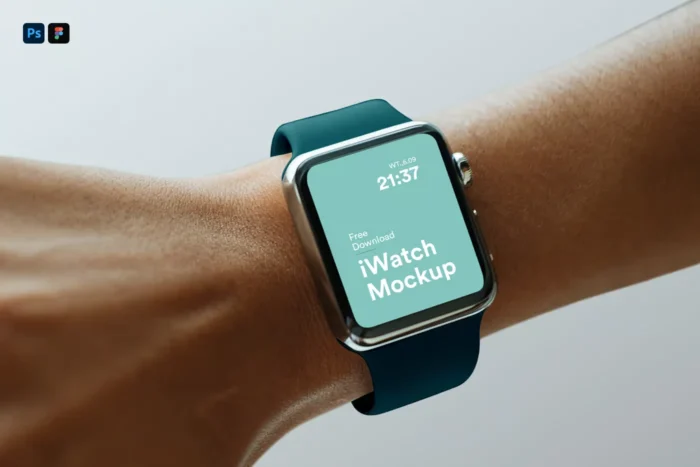 Free Apple Watch on Wrist Mockup