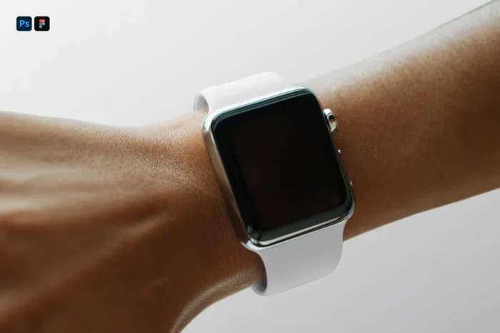 Free Apple Watch on Wrist Mockup PSD
