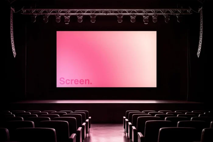 Free Cinema Theatre Screen Mockup PSD