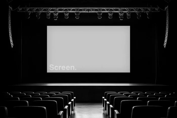 Free Cinema Theatre Screen Mockup PSD1