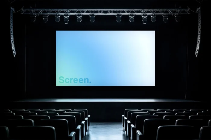 Free Cinema Theatre Screen Mockup PSDT