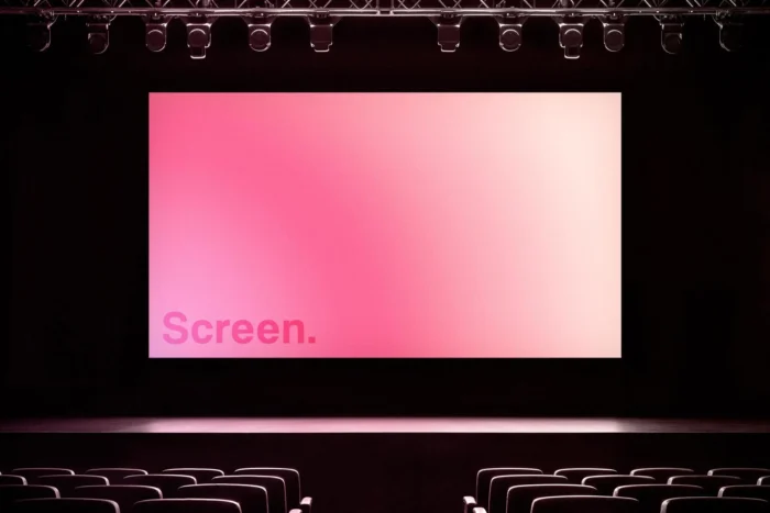 Free Cinema Theatre Screen Mockup PSDT1