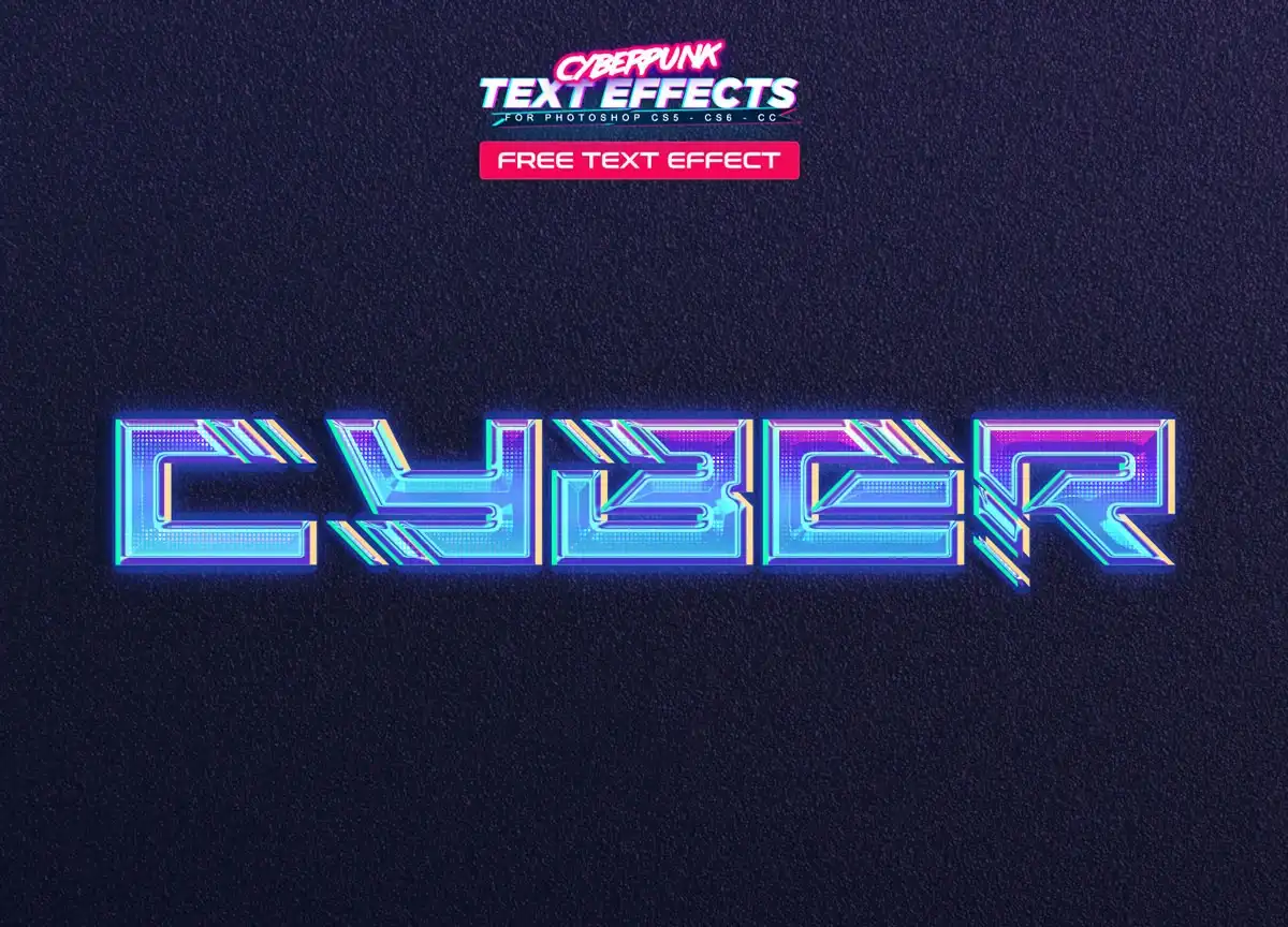 Free Cyberpunk Futuristic Text Effect PSD