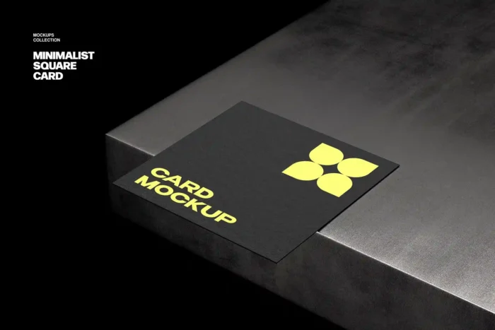 Free Debossed Square Card Mockup