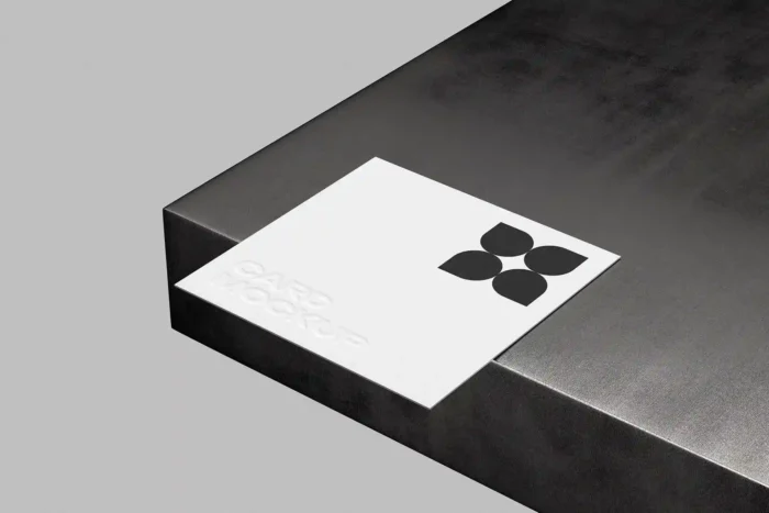 Free Debossed Square Card Mockup PSD