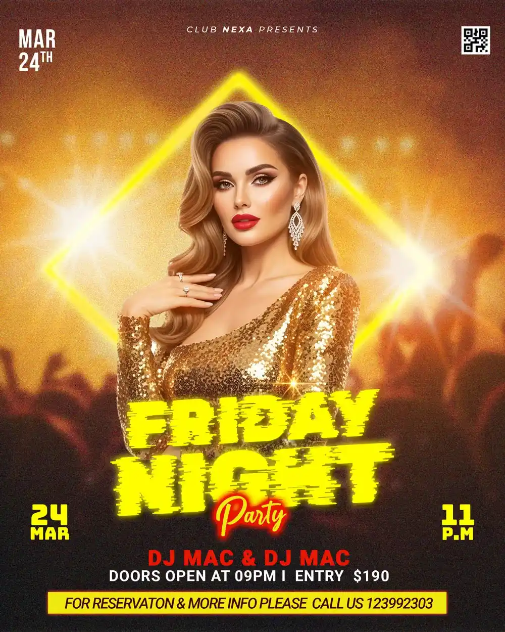 Free Fashion Party Flyer PSDT Template