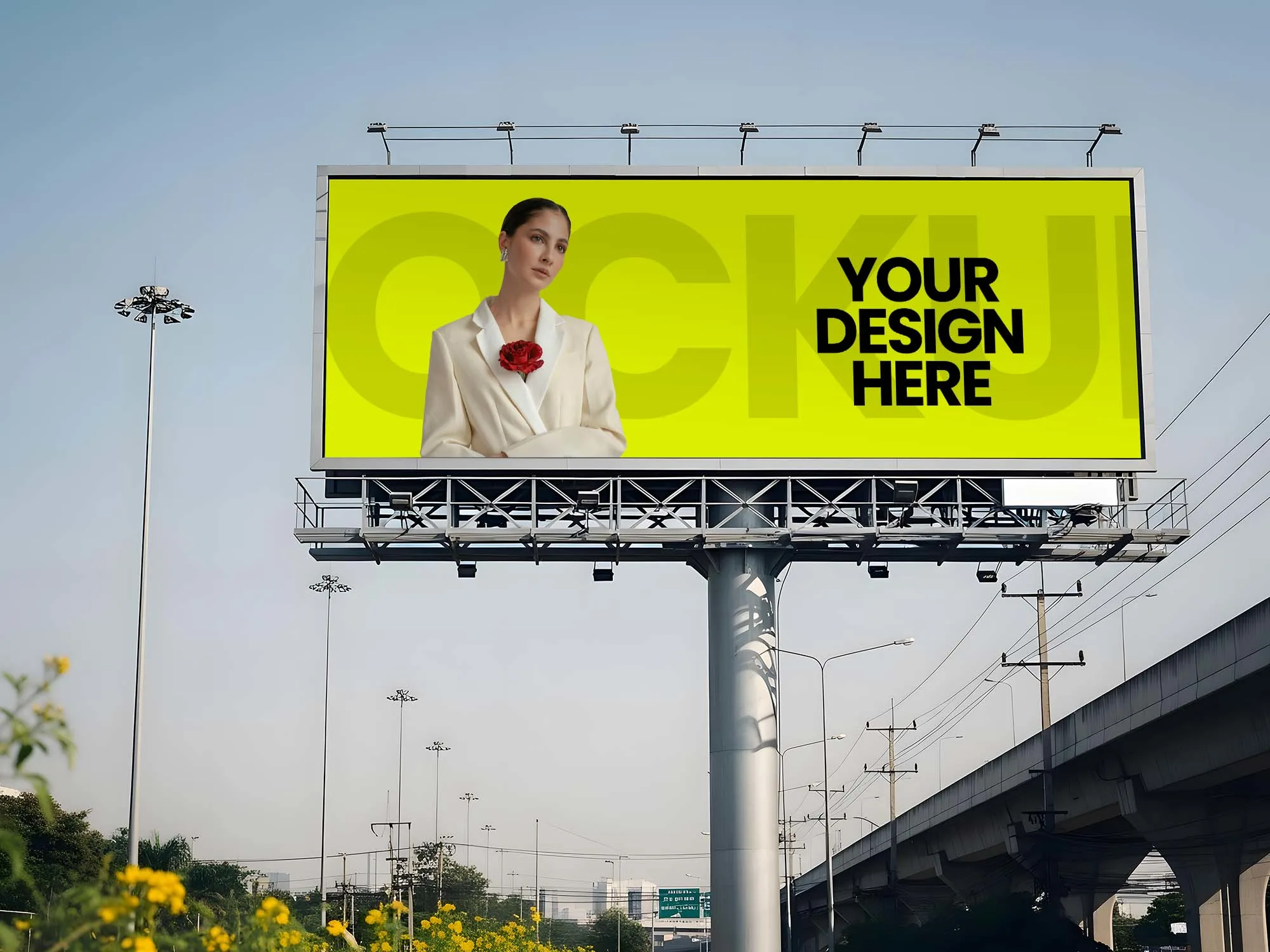 Free Highway Billboard mockup