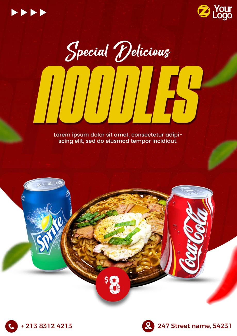 Free Noodles Flyer Template PSDT (1)