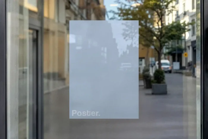 Free Realistic Shop Window Poster Mockup PSD1