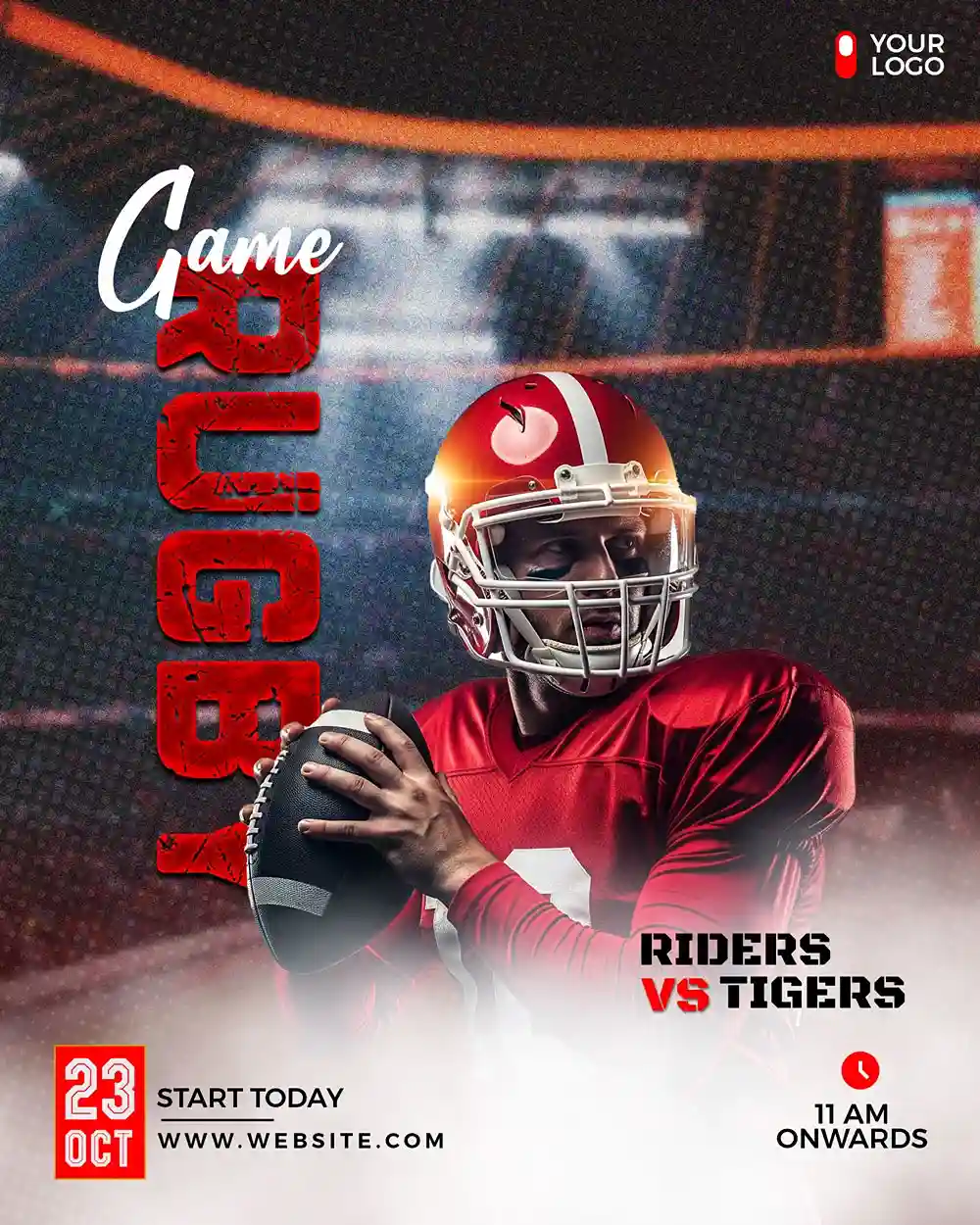 Free Rugby Poster Template PSD