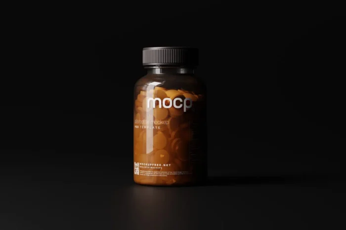 Free Set of 10 Semi Transparent Pills Bottle Mockups1
