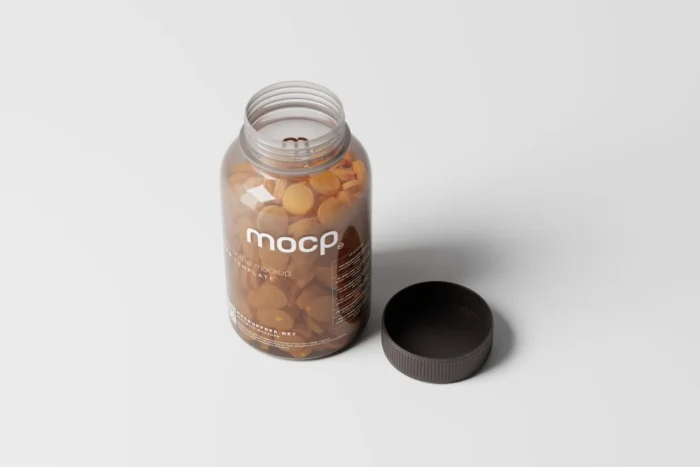 Free Set of 10 Semi Transparent Pills Bottle Mockups2
