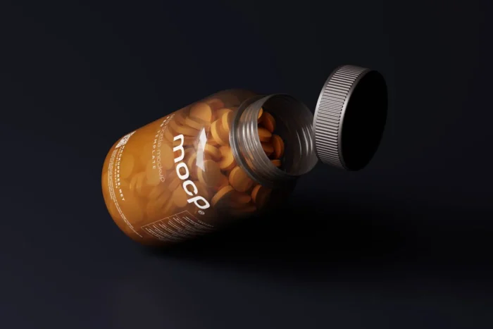 Free Set of 10 Semi Transparent Pills Mockups