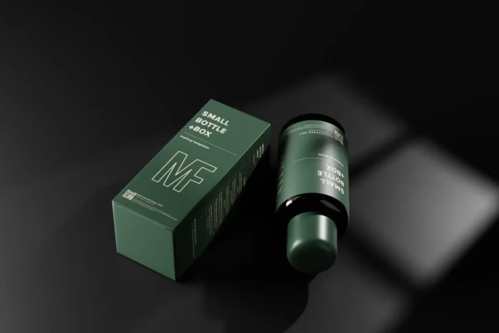 Liquid Cosmetic Bottle and Box Mockups