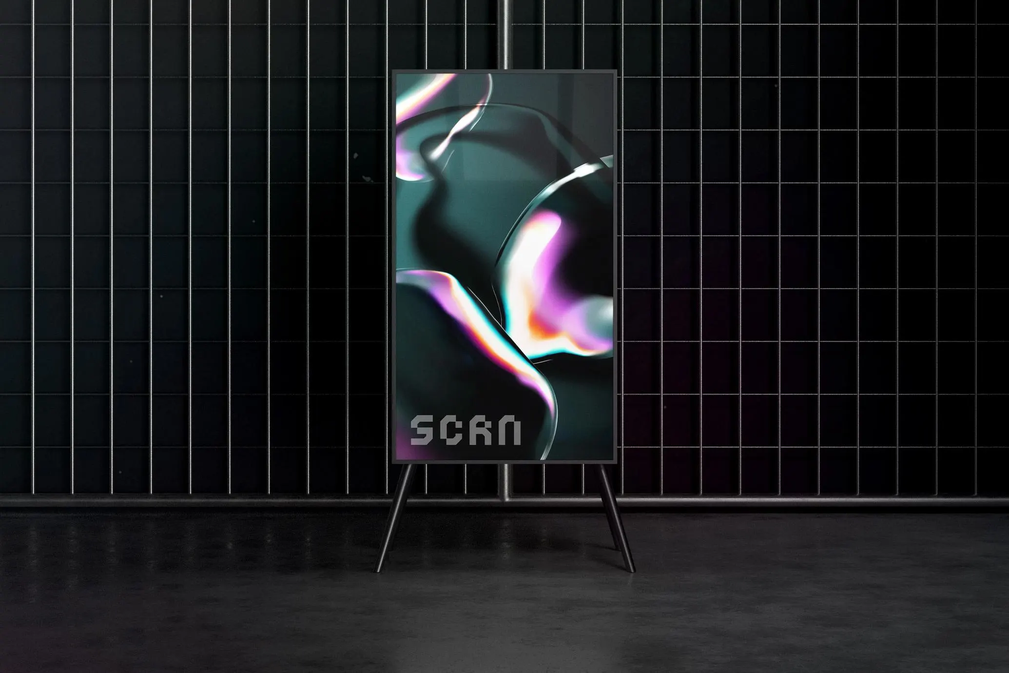 Screen Type Rollup Mockup – 4K Vertical Display PSD