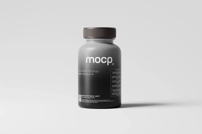 Set of 10 Semi Transparent Pills Bottle Mockup