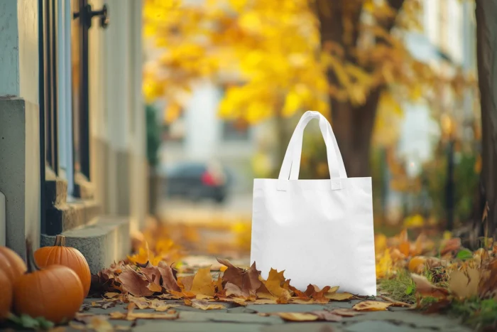 Tote Bag with Pumpkins Mockup