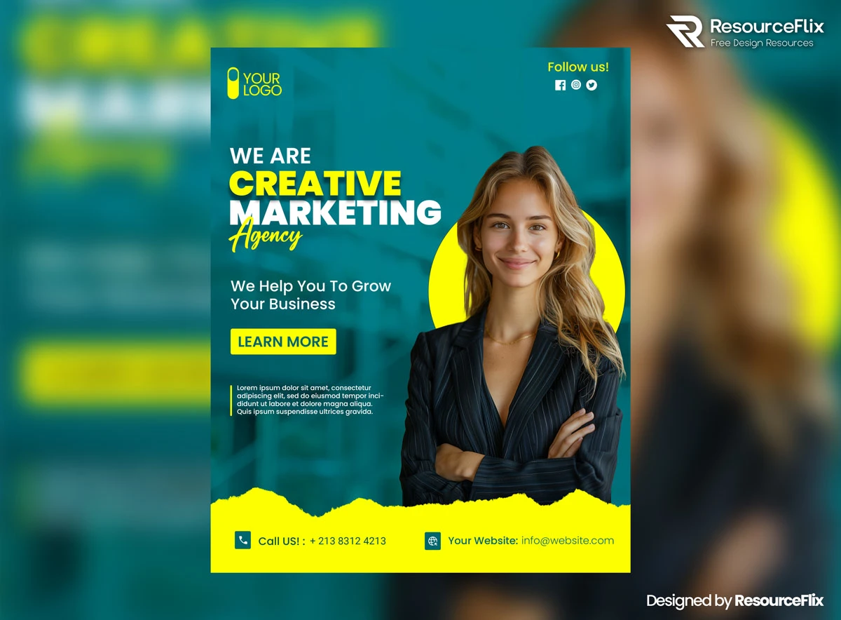 Free Branding Agency Poster Template PSD