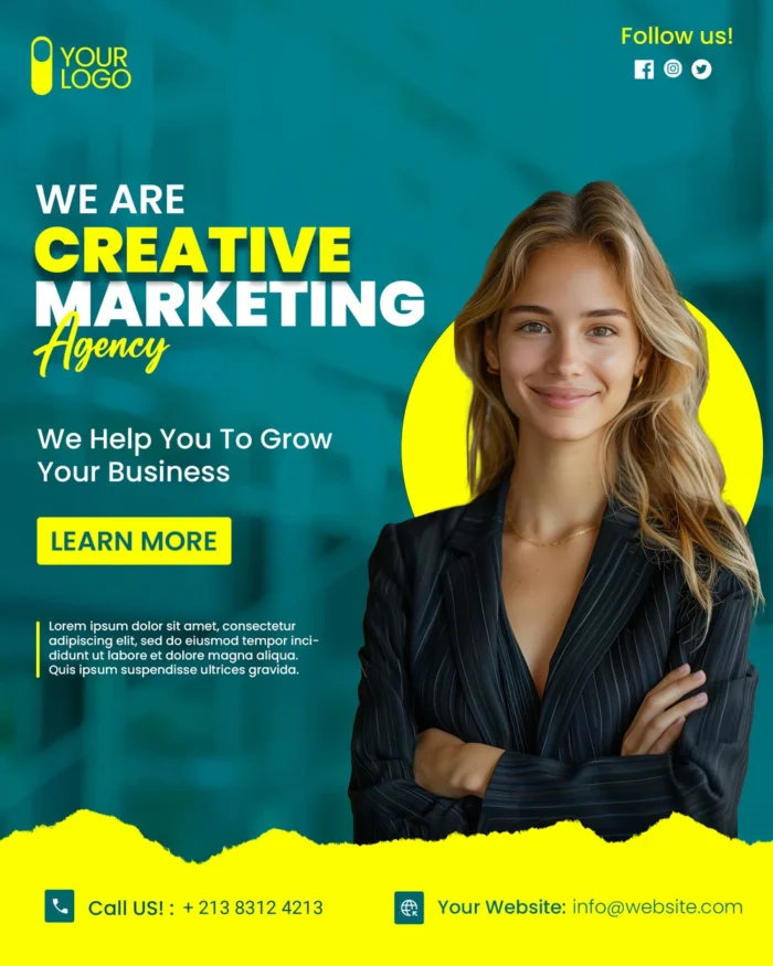 Free Branding Agency Poster Template PSD
