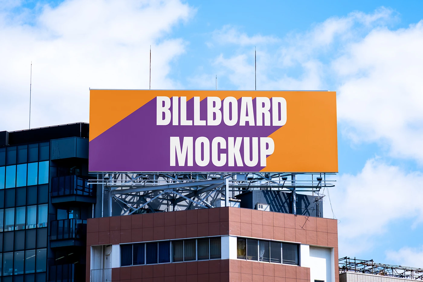 Free Billboard Front View Mockup PSD