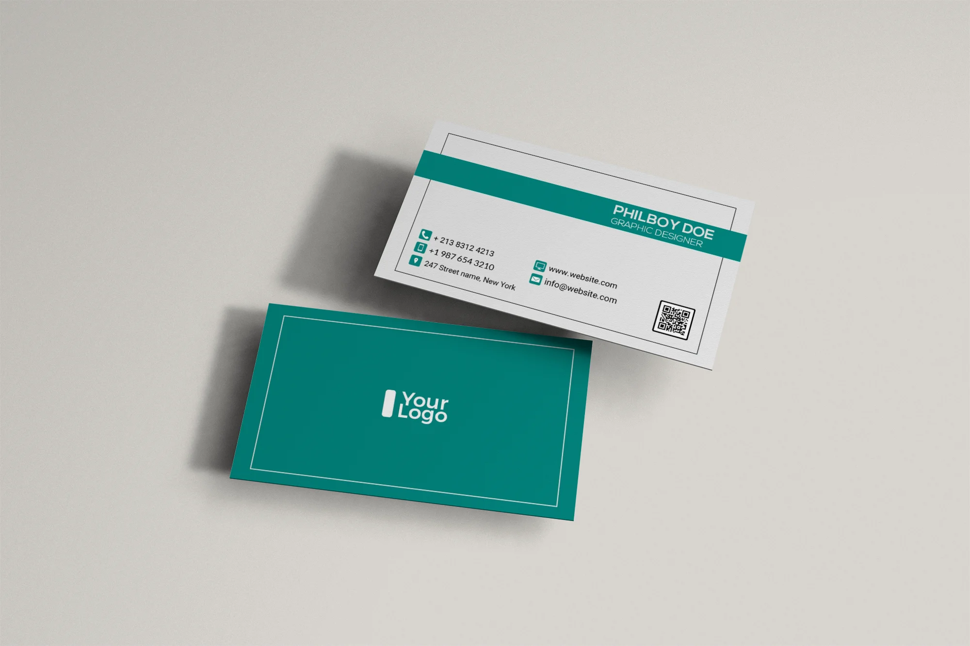 Free CMYK Minimal Visiting Card Template PSD