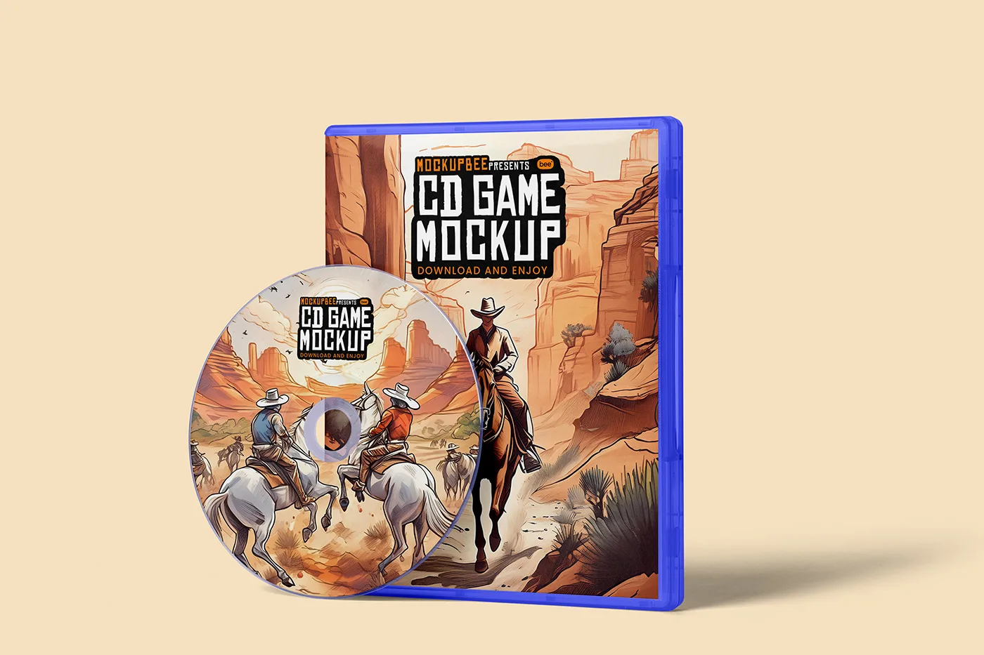 CD Game Box Front View Mockup D