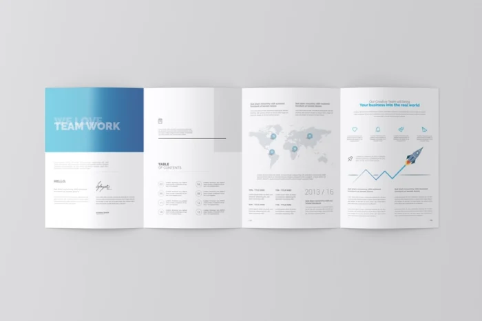 Free A4 4 Fold Brochure Mockup PSDT1