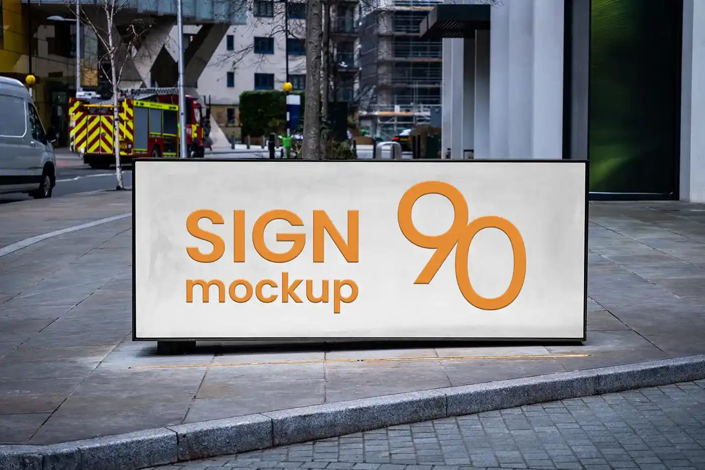 Free Concrete City Billboard Mockup PSD