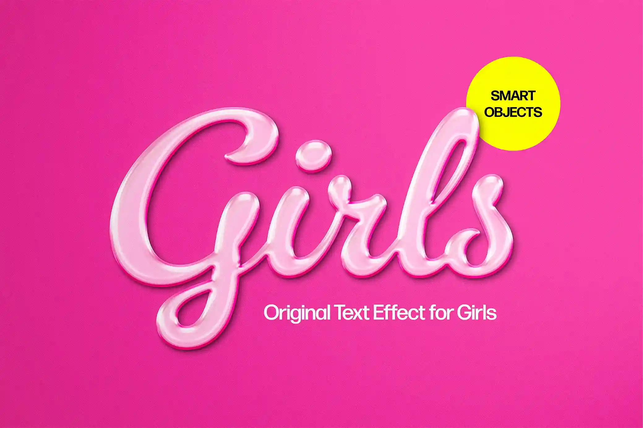 Free Girls 3D Text Effect PSD
